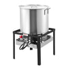 VEVOR 60 Qt Seafood Boiling Kit with Strainer, Outdoor Seafood Boil Pot and Basket, Cooking Set for Crab Crawfish Lobster Boiling, Aluminum Stockpot with 100,000 BTUs Propane Burner and Steamer Rack
