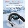 VEVOR Frameless Ski Goggles, Magnet Cylindrical Lens with Pink Revo Coating, OTG Anti fog Snow Goggles for Men Women Youth, TPU Frame & Ventilation Structure, Fit for Skiing, Skating, Snowboarding