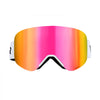 VEVOR Frameless Ski Goggles, Magnet Cylindrical Lens with Pink Revo Coating, OTG Anti fog Snow Goggles for Men Women Youth, TPU Frame & Ventilation Structure, Fit for Skiing, Skating, Snowboarding