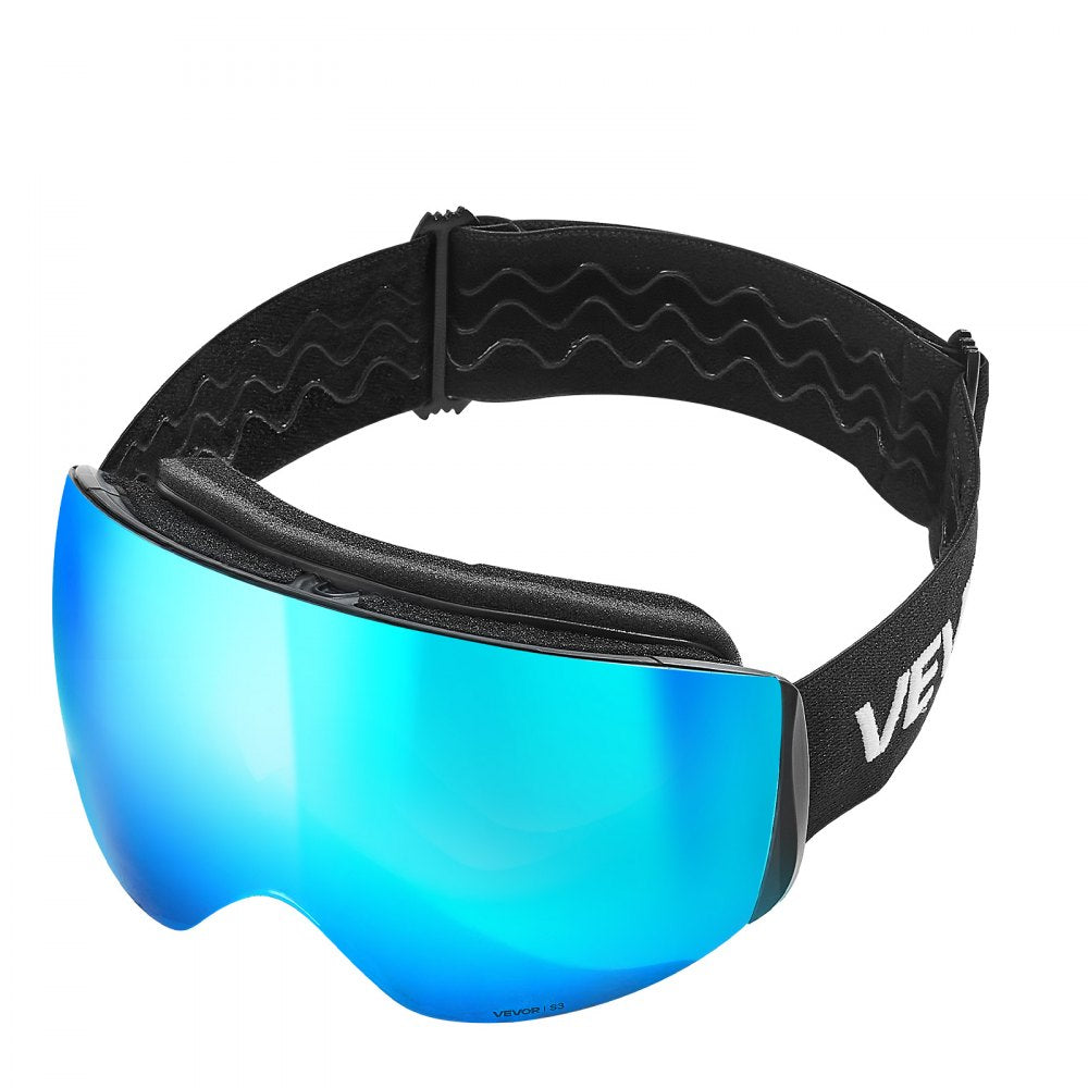 VEVOR Frameless Ski Goggles, Spherical Lens with Blue Revo Coating, OTG Anti fog Snow Goggles for Men Women Youth, TPU Frame & Ventilation Structure, Suitable for Skiing, Skating, Snowboarding