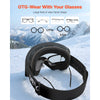 VEVOR Frameless Ski Goggles, Magnet Cylindrical Lens with Silver Mirror Revo Coating, OTG Anti fog Snow Goggles for Men Women, TPU Frame & Ventilation Structure, Fit for Skiing, Skating, Snowboarding