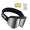 VEVOR Frameless Ski Goggles, Magnet Cylindrical Lens with Silver Mirror Revo Coating, OTG Anti fog Snow Goggles for Men Women, TPU Frame & Ventilation Structure, Fit for Skiing, Skating, Snowboarding