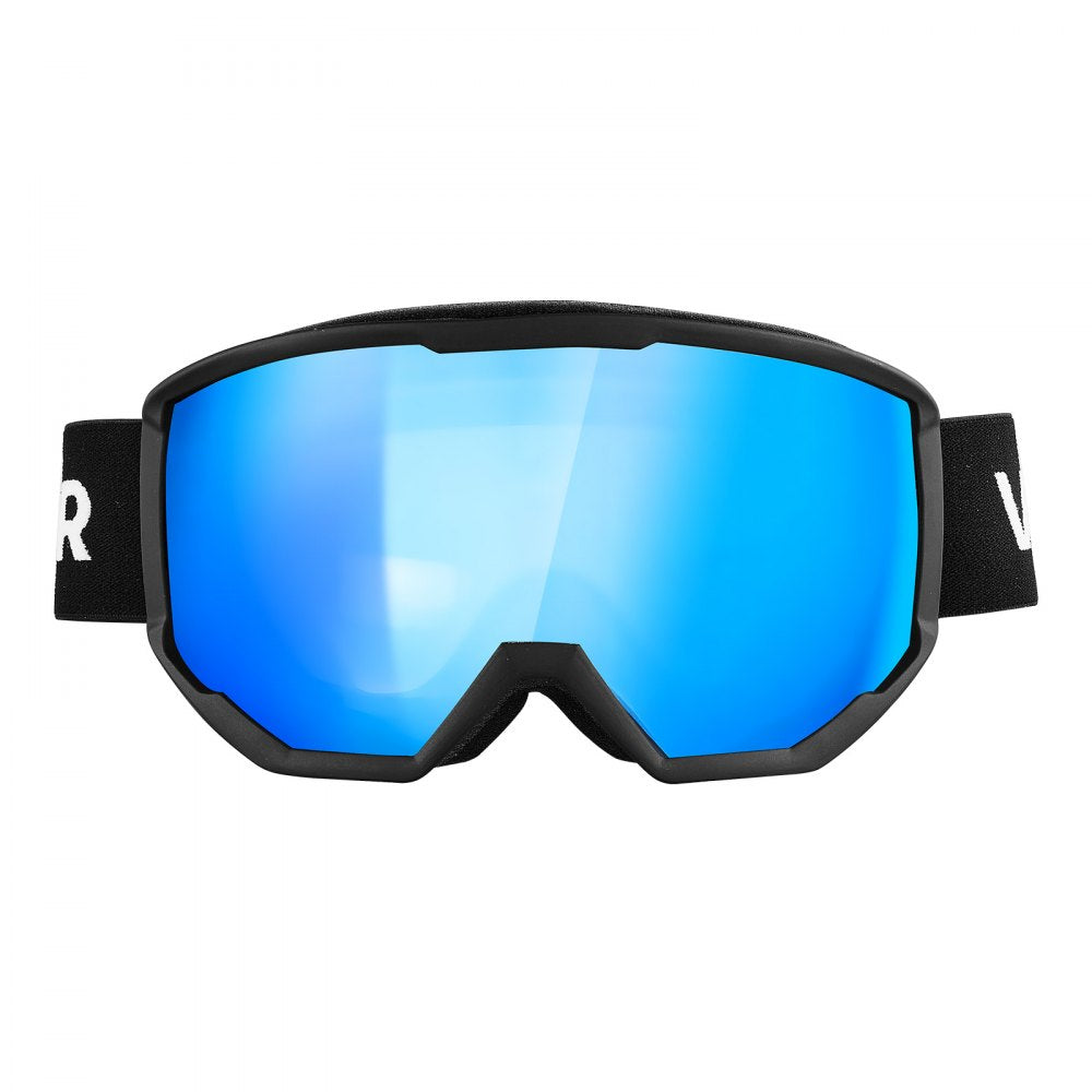 VEVOR Ski Goggles, Cylindrical Lens with Ice Blue Revo Coating, OTG Anti fog Snow Goggles for Men Women Youth, TPU Frame & Ventilation Structure, Suitable for Skiing, Skating, Snowboarding, Cycling