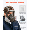 VEVOR Respirator Mask, Reusable Respirator Full Face Gas Cover with Filters, Organic Vapor Mask and Dust-proof Face Cover, for Painting, Polishing, Welding, Woodworking and Other Work Protection