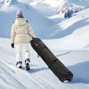 VEVOR Ski Roller Bag, Up to 68.9 in/175 cm, Padded Snowboard Bag with Wheels for Air Travel, 600D Waterproof Oxford Fabric, with Adjustable Straps, for Skis Poles Goggles Gloves Helmet Boots (Black)
