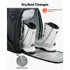 VEVOR Ski Boot Bag, 55L, Snowboard Boots Travel Backpack for Men Women, with Waterproof Exterior & Bottom, Durable 1680D Oxford, Bag for Skis, Snowboard, Helmet, Goggles, Gloves, Accessories (Black)