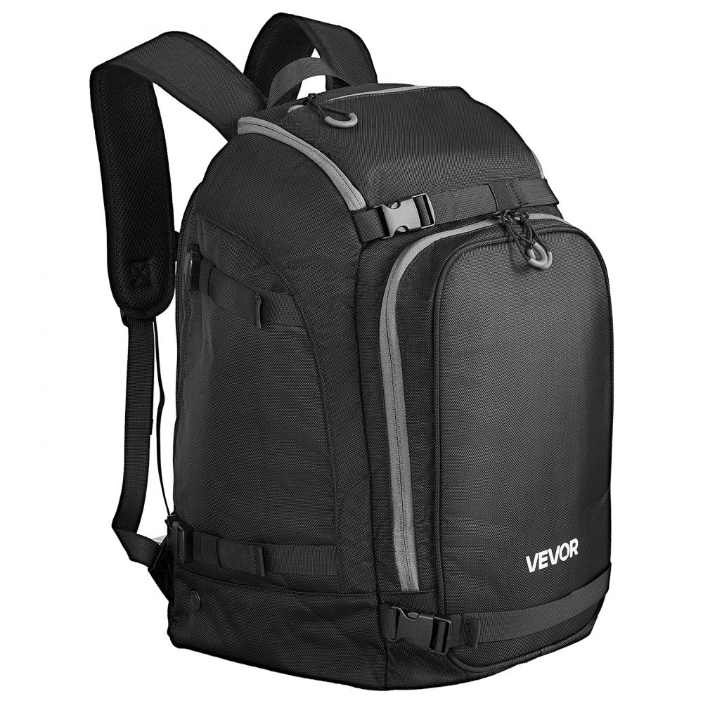 VEVOR Ski Boot Bag, 55L, Snowboard Boots Travel Backpack for Men Women, with Waterproof Exterior & Bottom, Durable 1680D Oxford, Bag for Skis, Snowboard, Helmet, Goggles, Gloves, Accessories (Black)