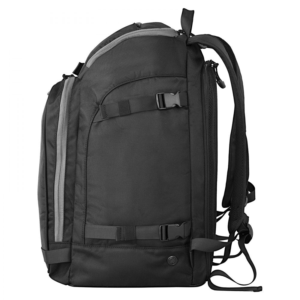 VEVOR Ski Boot Bag, 55L, Snowboard Boots Travel Backpack for Men Women, with Waterproof Exterior & Bottom, Durable 1680D Oxford, Bag for Skis, Snowboard, Helmet, Goggles, Gloves, Accessories (Black)