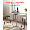 VEVOR Outdoor Round Bar Table, 23.7 in Counter Bar Height Bistro Table, Patio Dining Tables with Easy-to-Clean Top & Sturdy Metal Frame, Indoor High Top Pub Tables for Small Places, Kitchen