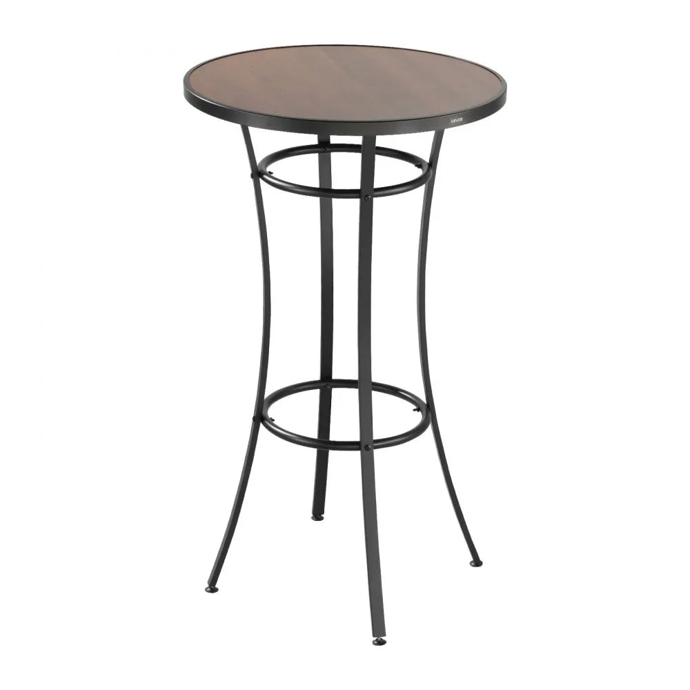 VEVOR Outdoor Round Bar Table, 23.7 in Counter Bar Height Bistro Table, Patio Dining Tables with Easy-to-Clean Top & Sturdy Metal Frame, Indoor High Top Pub Tables for Small Places, Kitchen