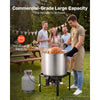VEVOR 100 Qt Seafood Boiling Kit with Strainer, Aluminum Crawfish Boiler, Outdoor Backyard Cooking for Crab, Shrimp, Lobster, Soup, Deep Fryer Steamer Set with Stand and 110,000 BTU Propane Burner