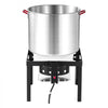 VEVOR 100 Qt Seafood Boiling Kit with Strainer, Aluminum Crawfish Boiler, Outdoor Backyard Cooking for Crab, Shrimp, Lobster, Soup, Deep Fryer Steamer Set with Stand and 110,000 BTU Propane Burner