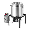 VEVOR 100 Qt Seafood Boiling Kit with Strainer, Aluminum Crawfish Boiler, Outdoor Backyard Cooking for Crab, Shrimp, Lobster, Soup, Deep Fryer Steamer Set with Stand and 110,000 BTU Propane Burner