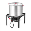VEVOR 100 Qt Seafood Boiling Kit with Strainer, Aluminum Crawfish Boiler, Outdoor Backyard Cooking for Crab, Shrimp, Lobster, Soup, Deep Fryer Steamer Set with Stand and 110,000 BTU Propane Burner