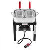 VEVOR 18 Qt Fish and Wing Fryer Aluminum Propane Boiler Kit Double Basket, Outdoor Cooker for Fish, Fries, Chicken Wings, Shellfish, and Crab, Seafood Cooking Pot with Stand, Handle, 54,000 BTU Burner