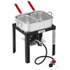 VEVOR 18 Qt Fish and Wing Fryer Aluminum Propane Boiler Kit Double Basket, Outdoor Cooker for Fish, Fries, Chicken Wings, Shellfish, and Crab, Seafood Cooking Pot with Stand, Handle, 54,000 BTU Burner
