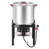 VEVOR 60 Qt Seafood Boiling Kit with Strainer, Aluminum Crawfish Boiler, Outdoor Backyard Cooking for Crab, Shrimp, Lobster, Soup, Deep Fryer Steamer Set with Stand and 110,000 BTU Propane Burner
