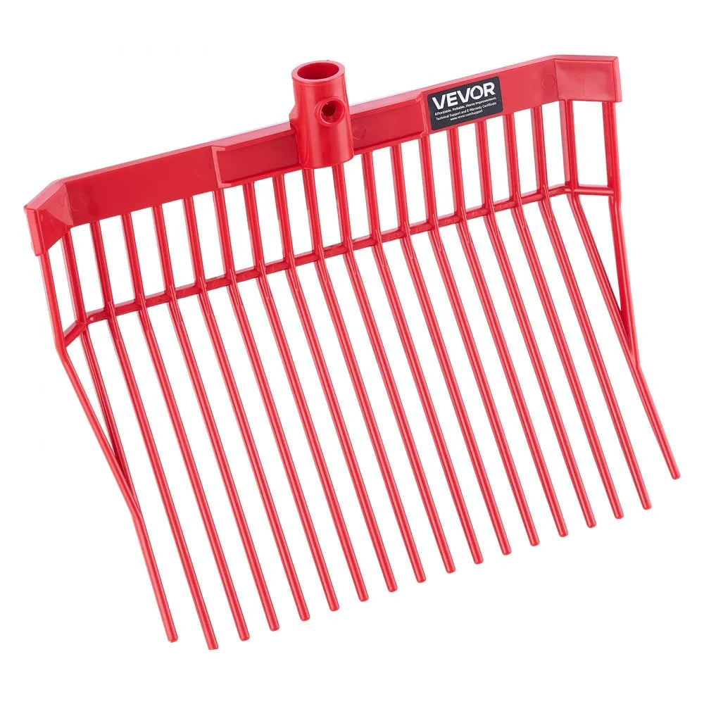 VEVOR 6PCS Manure Fork Replacement Head, 18 Angled Tines Horse Manure Fork Head, Durable Plastic Pitchfork Heads, Horse Mulch Rake for Picking up Stable Stall Muck Grass Hay Cleaning Farm Work