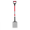 VEVOR Garden Fork, 4-Tine Gardening Pitchfork with Fiberglass Handle, 45 in Heavy Duty Digging Fork with Y Grip, Forged Steel Spading Fork for Hay Potato Composting Transplanting Aeration