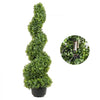 VEVOR 2 pcs. Artificial Boxwood Tower Topiary Spiral Artificial Plant 91cm high Decorative Plant Green Plastic PE Iron Topiary Plants incl. 10 pcs. Replacement Leaves