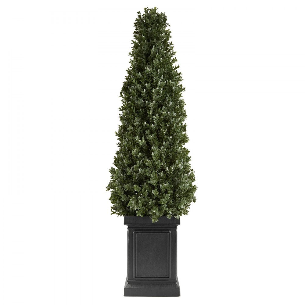 VEVOR Artificial Boxwood Topiary 3.3 Ft Set of 2 with Sturdy Pot Greenery, Premium PE Fake Trees, Year-Round Indoor & Outdoor Faux Green Plant for Front Door, Entryway, Porch, Balcony, Patio, Garden