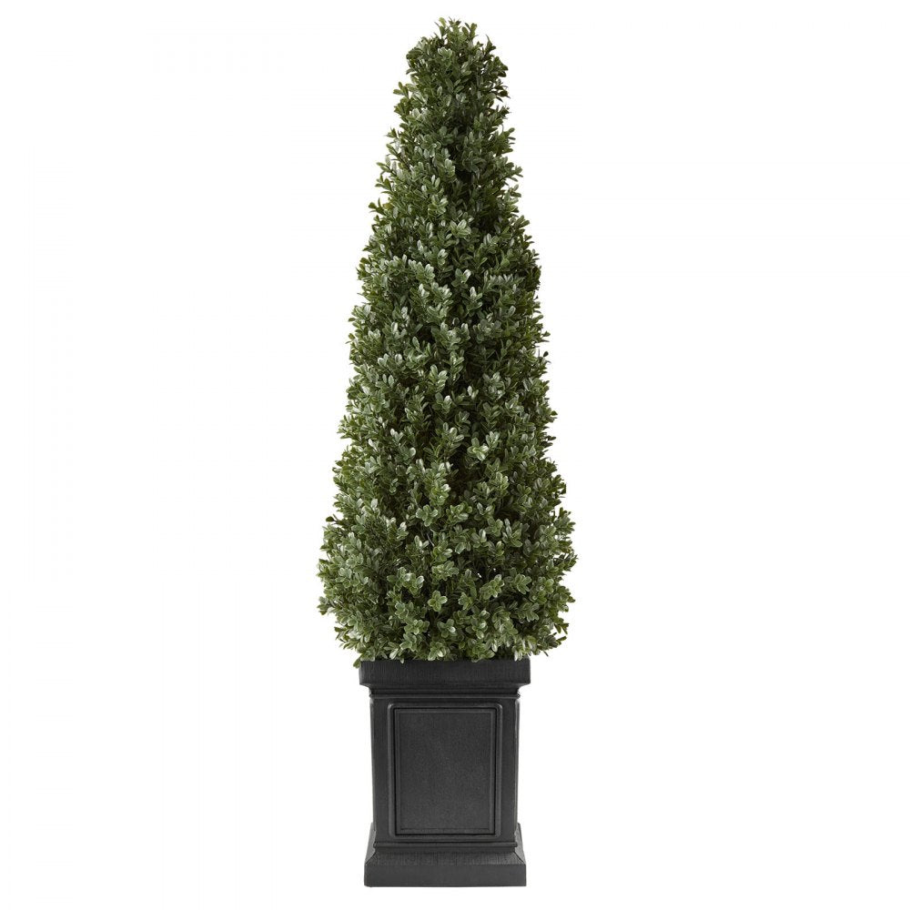 VEVOR Artificial Boxwood Topiary 3.3 Ft Set of 2 with Sturdy Pot Greenery, Premium PE Fake Trees, Year-Round Indoor & Outdoor Faux Green Plant for Front Door, Entryway, Porch, Balcony, Patio, Garden