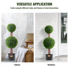 VEVOR Artificial Boxwood Topiary Tree, 36 inch Tall (2 Pieces), Double Ball Faux Topiary Trees, Faux Plant w/ Extra Leaves & Pot & Small Decoration, UV Rated Set for Home Decor Indoor/Outdoor