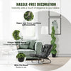 VEVOR 2 pcs. Artificial Boxwood Tower Topiary Spiral Artificial Plant 122cm high Decorative Plant Green Plastic PE Iron Topiary Plants incl. 10 pcs. Replacement Leaves