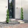 VEVOR 2 pcs. Artificial Boxwood Tower Topiary Spiral Artificial Plant 122cm high Decorative Plant Green Plastic PE Iron Topiary Plants incl. 10 pcs. Replacement Leaves