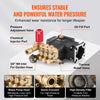 VEVOR Pressure Washer Pump, 3/4" Shaft Horizontal Triplex Plunger, 3300 PSI, 2.5GPM, Replacement Power Washer Pumps Kit with 5 Nozzles, Compatible with Simpson MorFlex 40224, 40225, 40226, Santoprene