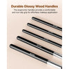 VEVOR 15-Piece Makeup Brush Set for Foundation Blending Eyeshadow, Professional Vegan Brushes with Soft Synthetic Bristles, Ergonomic Wood Handle & Aluminum Ferrule, Portable and Travel-Friendly