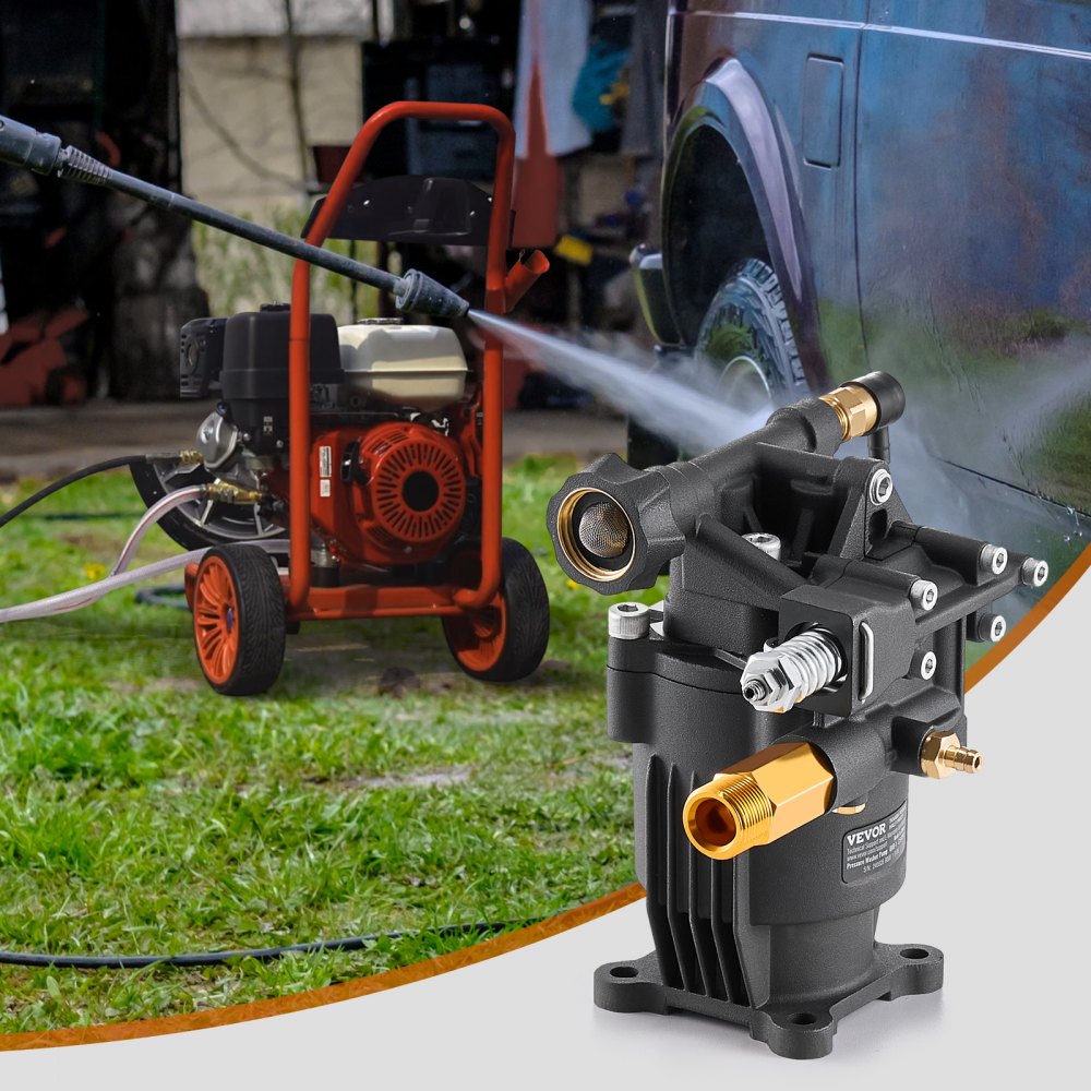 VEVOR Pressure Washer Pump, 3/4" Shaft Horizontal, 3500 PSI, 2.5GPM, Replacement Power Washer Pumps Kit with 5 Nozzles, Hardware and Siphon Tube, Compatible with Simpson, Honda, Troy-Bilt, Generac