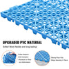 VEVOR Interlocking Tile 50PCS Blue, Drainage Tiles 12" x 12" Splicing, Soft PVC Interlocking Drainage Floor Tiles, Non-Slip Drainage Holes for Restroom, Bathroom, Kitchen, Pool, Wet Areas