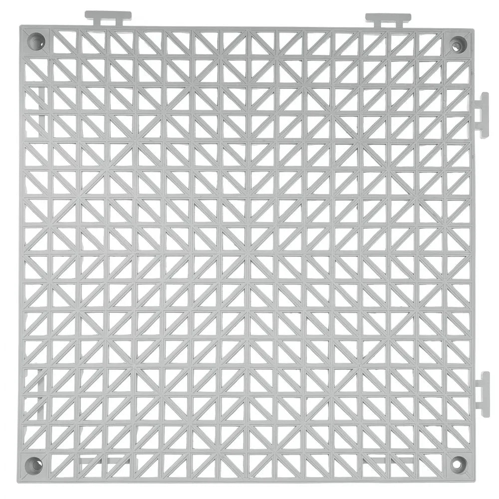 VEVOR Modular Interlocking Cushion, 12 Pack 12" x 12" Splicing Drainage Mats, Soft PVC Interlocking Drainage Floor Tiles, Non-Slip Drainage Holes for Restroom, Bathroom, Kitchen, Pool, Wet Areas, Gray