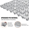 VEVOR Interlocking Tile 50PCS Gray, Drainage Tiles 12" x 12" Splicing, Soft PVC Interlocking Drainage Floor Tiles, Non-Slip Drainage Holes for Restroom, Bathroom, Kitchen, Pool, Wet Areas