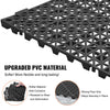 VEVOR Interlocking Tile 55PCS Black, Drainage Tiles 12" x 12" Splicing, Soft PVC Interlocking Drainage Floor Tiles, Non-Slip Drainage Holes for Restroom, Bathroom, Kitchen, Pool, Wet Areas