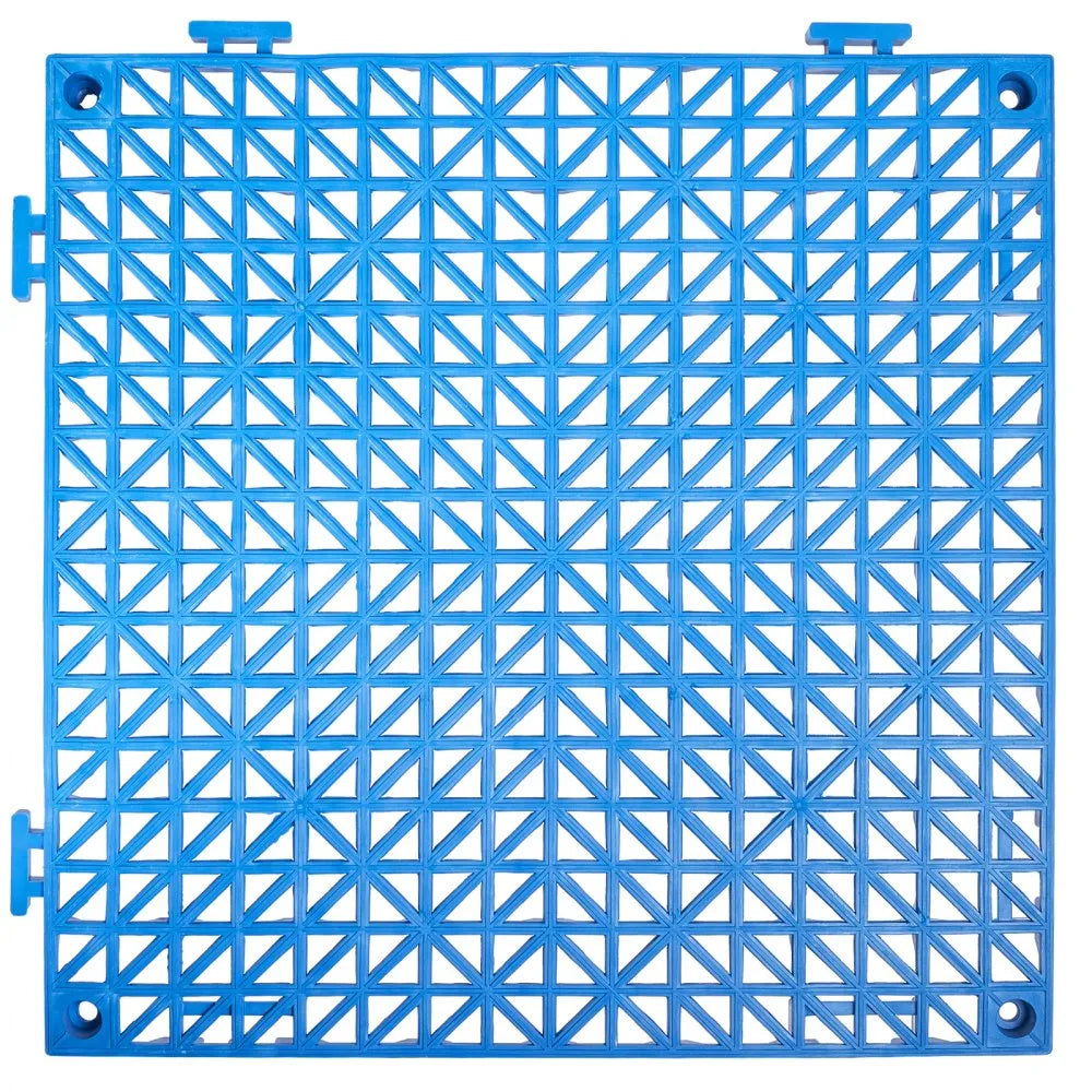 VEVOR Interlocking Tile 55PCS Blue, Drainage Tiles 12" x 12" Splicing, Soft PVC Interlocking Drainage Floor Tiles, Non-Slip Drainage Holes for Restroom, Bathroom, Kitchen, Pool, Wet Areas, Blue