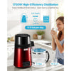 VEVOR Water Distiller, 4L 1.1 Gallon Pure Water Purifier Filter For Home Table Countertop, 1750W Distilled Maker with Glass Pot, Stainless Steel Interior Drinking Machine to Make Clean Waters, Red