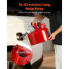 VEVOR Safety Gas Can, 2.5 Gallon Type II Red Safety Can for Gasoline with Stainless Steel Flame Arrester, Self-Closing Lid & Flexible Metal Spout, Carbon Steel Flammable Storage with Ergonomic Handle