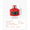 VEVOR Safety Gas Can, 2.5 Gallon Type II Red Safety Can for Gasoline with Stainless Steel Flame Arrester, Self-Closing Lid & Flexible Metal Spout, Carbon Steel Flammable Storage with Ergonomic Handle