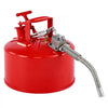 VEVOR Safety Gas Can, 2.5 Gallon Type II Red Safety Can for Gasoline with Stainless Steel Flame Arrester, Self-Closing Lid & Flexible Metal Spout, Carbon Steel Flammable Storage with Ergonomic Handle