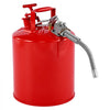 VEVOR Safety Gas Can, 5 Gallon Type II Red Safety Can for Gasoline with Stainless Steel Flame Arrester, Self-Closing Lid & Flexible Metal Spout, Carbon Steel Flammable Storage with Ergonomic Handle