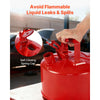 VEVOR Safety Gas Can, 2.5 Gallon Type I Red Safety Can for Gasoline with Stainless Steel Flame Arrester, Self-Closing Lid, and PE Funnel, Carbon Steel Flammable Storage Container with Ergonomic Handle