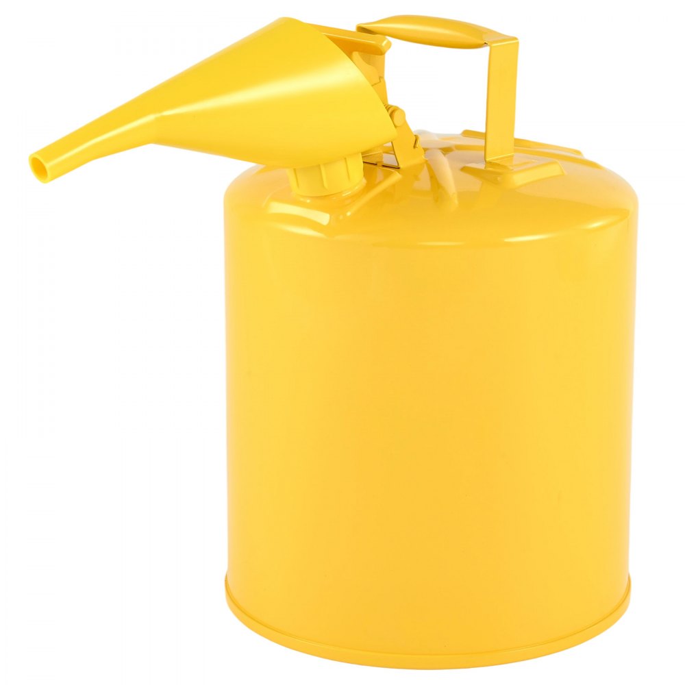VEVOR Safety Can, 5 Gallon Type I Yellow Safety Can for Diesel with Stainless Steel Flame Arrester, Self-Closing Lid, and PE Funnel, Carbon Steel Flammable Storage Container with Ergonomic Handle