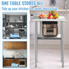 VEVOR Stainless Steel Prep Table, 24 x 18 x 36 Inch, 600lbs Load Capacity Heavy Duty Metal Worktable with Adjustable Undershelf & Feet, Commercial Workstation for Kitchen Restaurant Garage Backyard