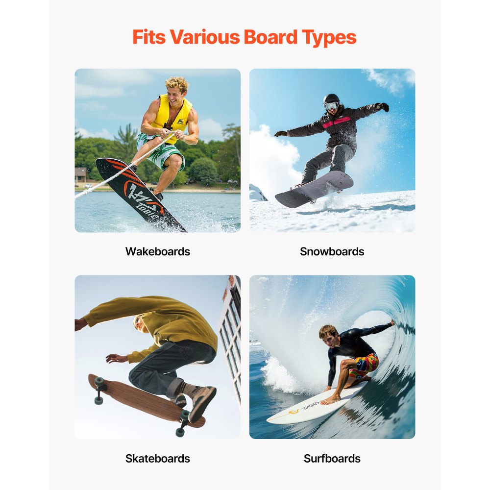 VEVOR Surfboard Wall Mount, 5 Tiers Vertical Surfboard Rack for Storage and Display, Adjustable Metal Board Stand Organizer with Sponge Pad, Surf Board Holder for Snowboards, Kiteboards, Shortboard