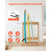 VEVOR Vertical Surfboard Stand, 4 Tiers Wooden Surfboard Rack for Storage and Display, Freestanding Board Stand Organizer, Surf Board Holder for Wakeboards, Snowboards, Kiteboards, Shortboard, Skis
