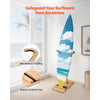 VEVOR Vertical Surfboard Stand, Wooden Surfboard Rack for Storage and Display, Adjustable & Freestanding Board Stand Organizer with Padding, for Wakeboards, Snowboards, Kiteboards, Shortboard, Skis