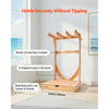 VEVOR Vertical Surfboard Stand, 3 Tiers Wooden Surfboard Rack for Storage and Display, Freestanding Board Stand Organizer with Hanging Hooks & Cork Padding, for Wakeboards, Snowboards, Kiteboards