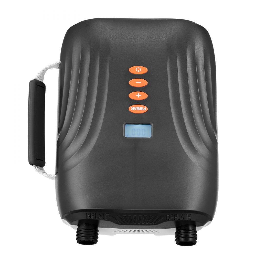 VEVOR 20PSI Paddle Board Pump, Rechargeable Battery-Powered, Dual Stage Inflation & Deflation SUP Air Pump with Auto-Off Function and 12V DC Car Connector, Ideal for Inflatable Boats, Tent & Mattress
